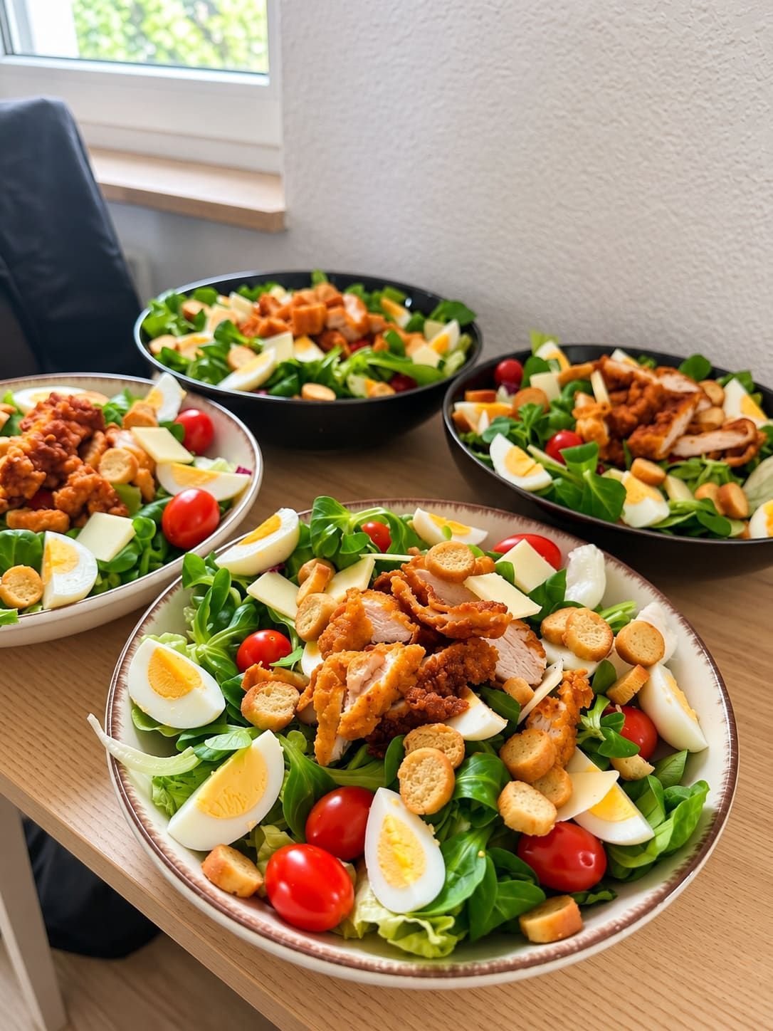 Salade composée au poulet croustillant